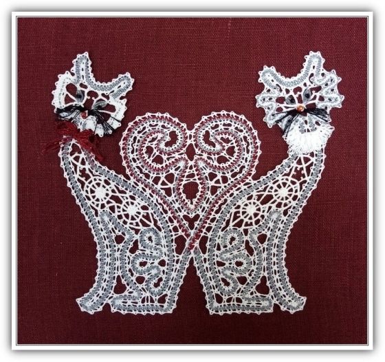 Каленик Елена, кружевоплетение. 2025 г. Работа выполнена по сколку Кирилловой О. Ф.