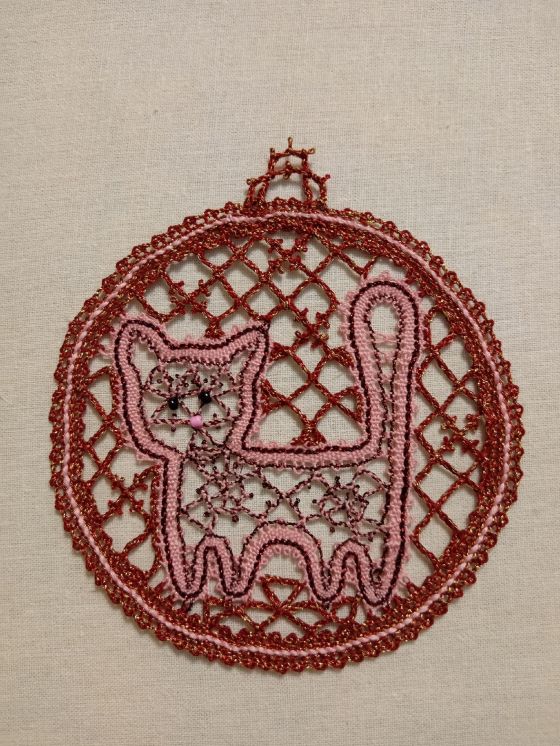 Бойцова Екатерина, кружевоплетение, 2024 г. (по сколкам Зубаревой И.И. и Медковой М.Ч.)